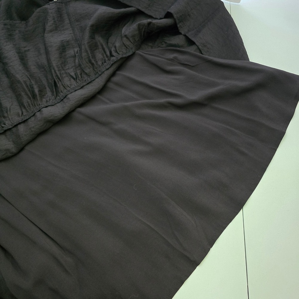 NWT Hudson North Black Tiered Lyocell Blend Mini Dress Removable Slip Medium - Picture 8 of 16